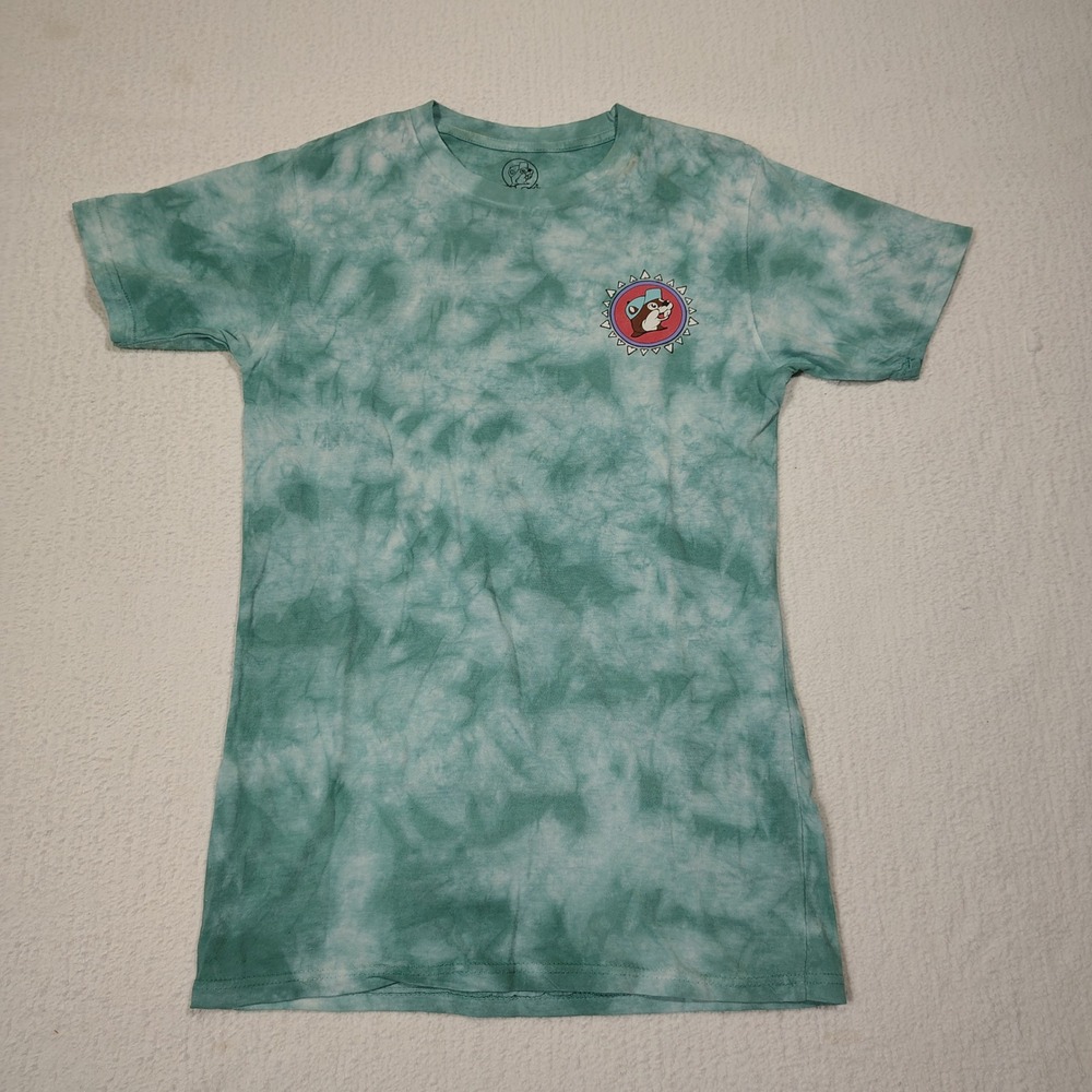 Buc-ees T-Shirt Small Green Tie Dye Graphic Logo Cotton Travel Souvenir